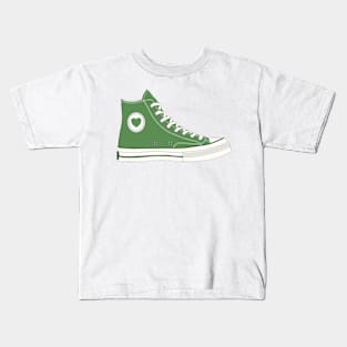 Retro Shoes Green Kids T-Shirt